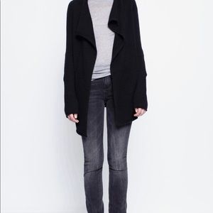 Zadig & Voltaire black open front cardigan  alpaca, wool, cotton